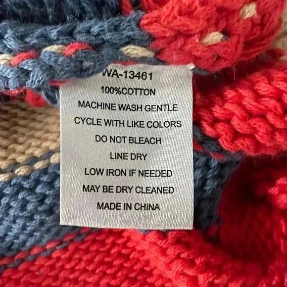 Kiel James Patrick Chatham Striped Knit Sweater | Red Blue Cream | SZ S - Picture 7 of 7